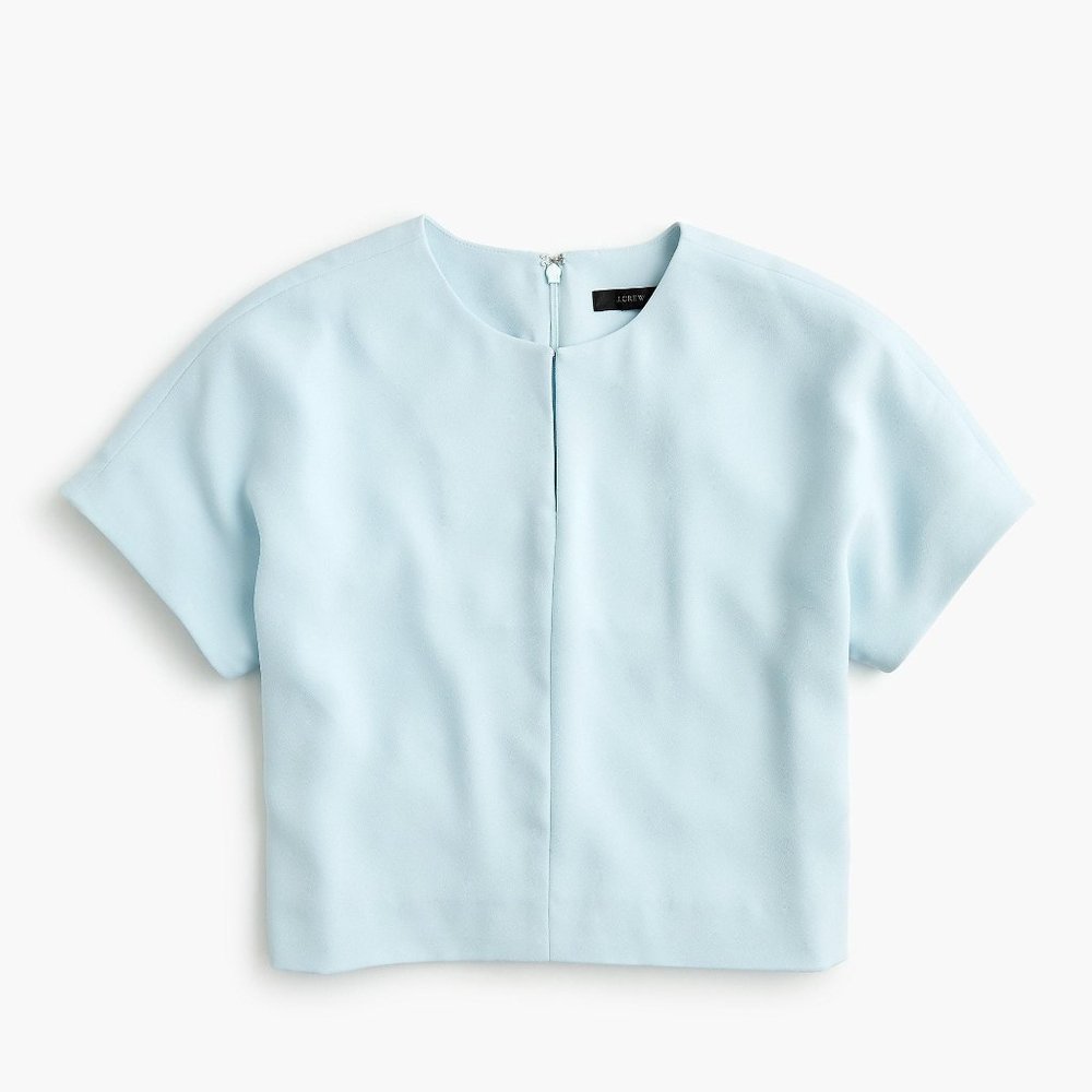 J.Crew Women's Cropped Cap-sleeve Top In 365 Crepe - Size 4